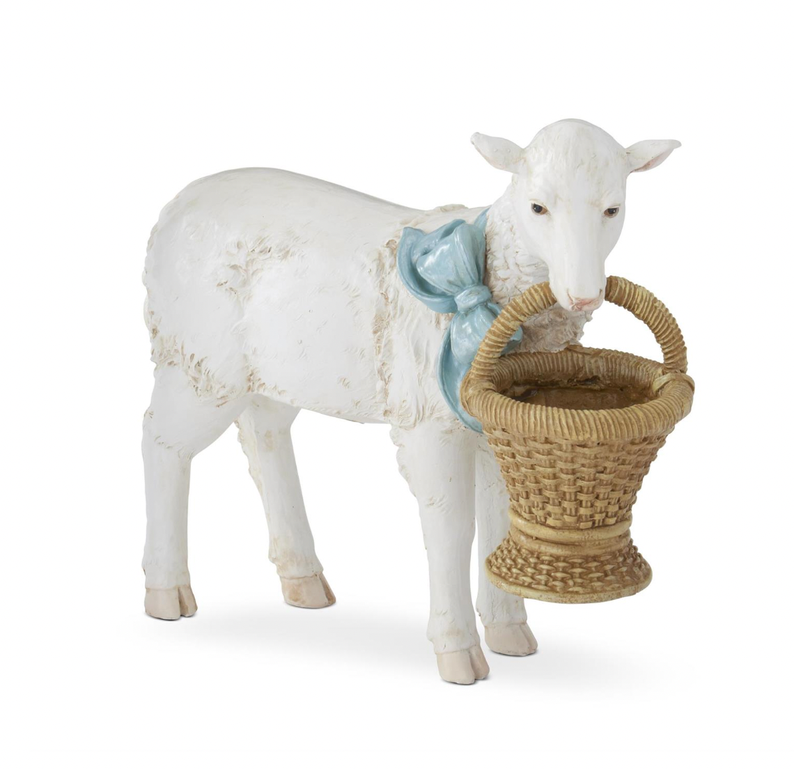 10.25" Resin Sheep with Basket
