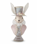10" Blue & Pink Floral Pattern Royal Easter Bunny Bust