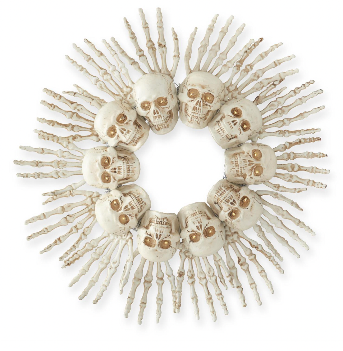 22" Skull & Bone LED Halloween Wreath