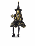 28" Clara Sitting Witch w/Black and Gold Dot Dress