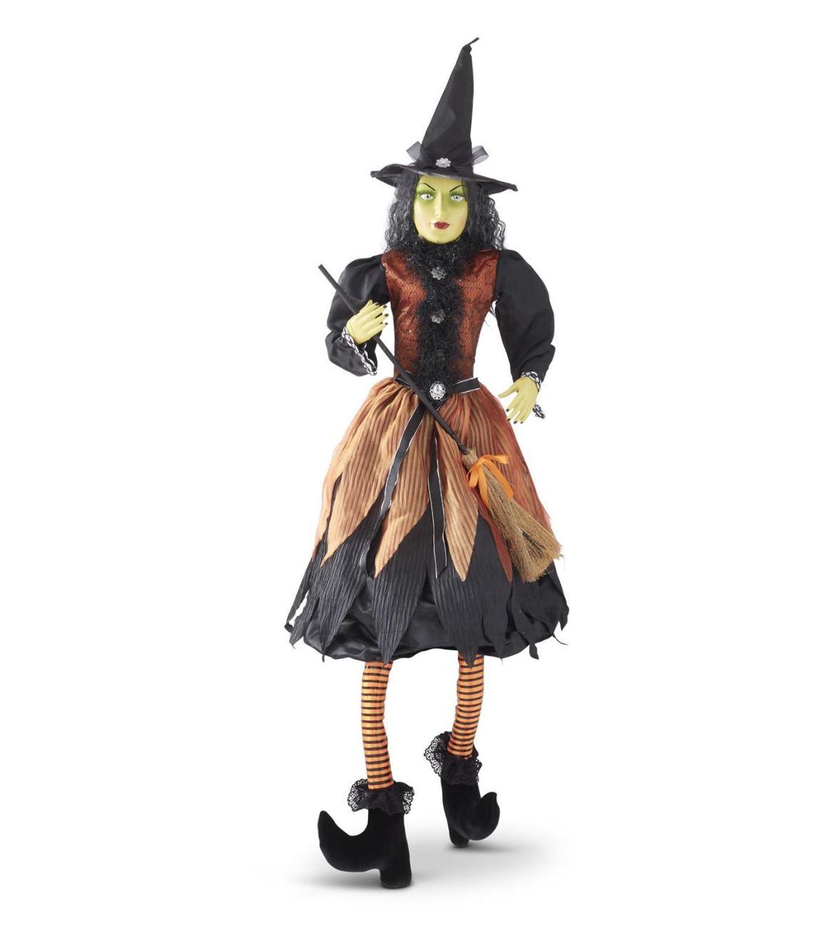 56" Sitting Tabitha Witch w/Hat & Orange Dress