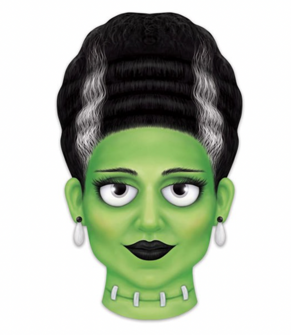 12.5"H x 7.5"L Embossed Metal Mrs. Frankenstein Sign