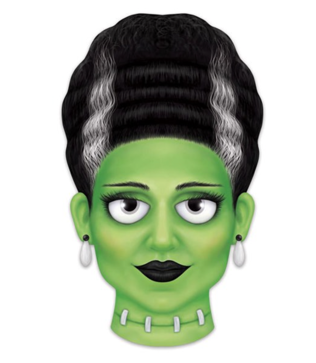 12.5"H x 7.5"L Embossed Metal Mrs. Frankenstein Sign