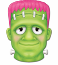 10"L x 7.25"H Metal Embossed Pink Frankenstein Sign