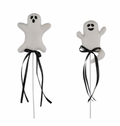 2 ASSORTED 15"L WHITE AND BLACK GHOST PICK WITH BOW