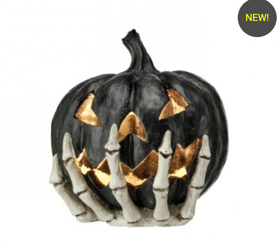 Halloween Carnival - 6" LED RESIN PUMPKIN ON HAND
