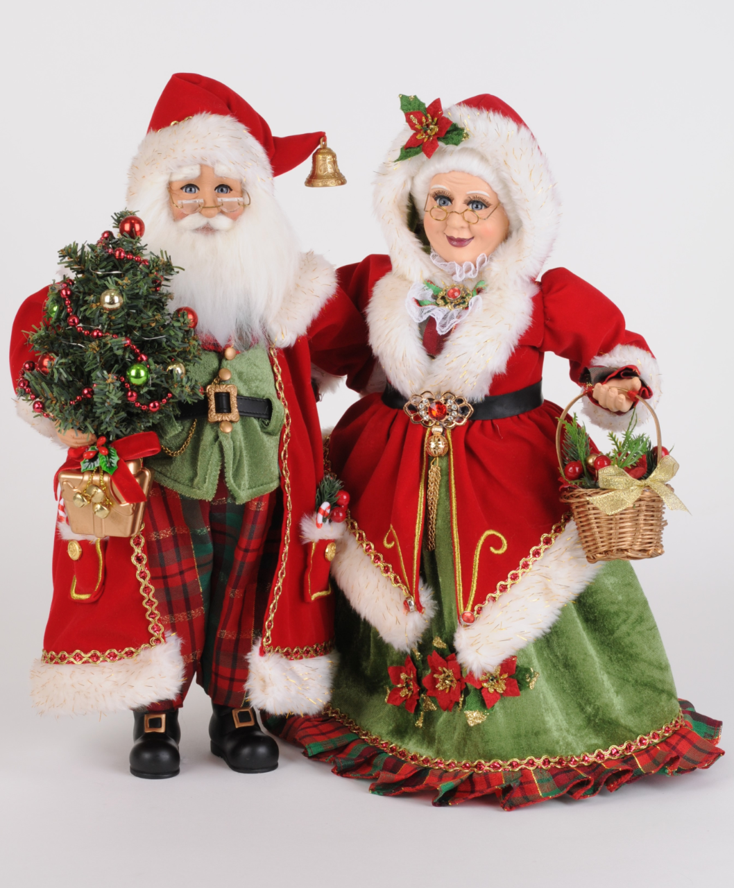 Christmas Carousel Collection - 17.5" Lighted Strolling Mr. & Mrs. Claus