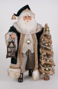 Christmas Carousel Collection - 19" Lighted Emerald Woods Santa