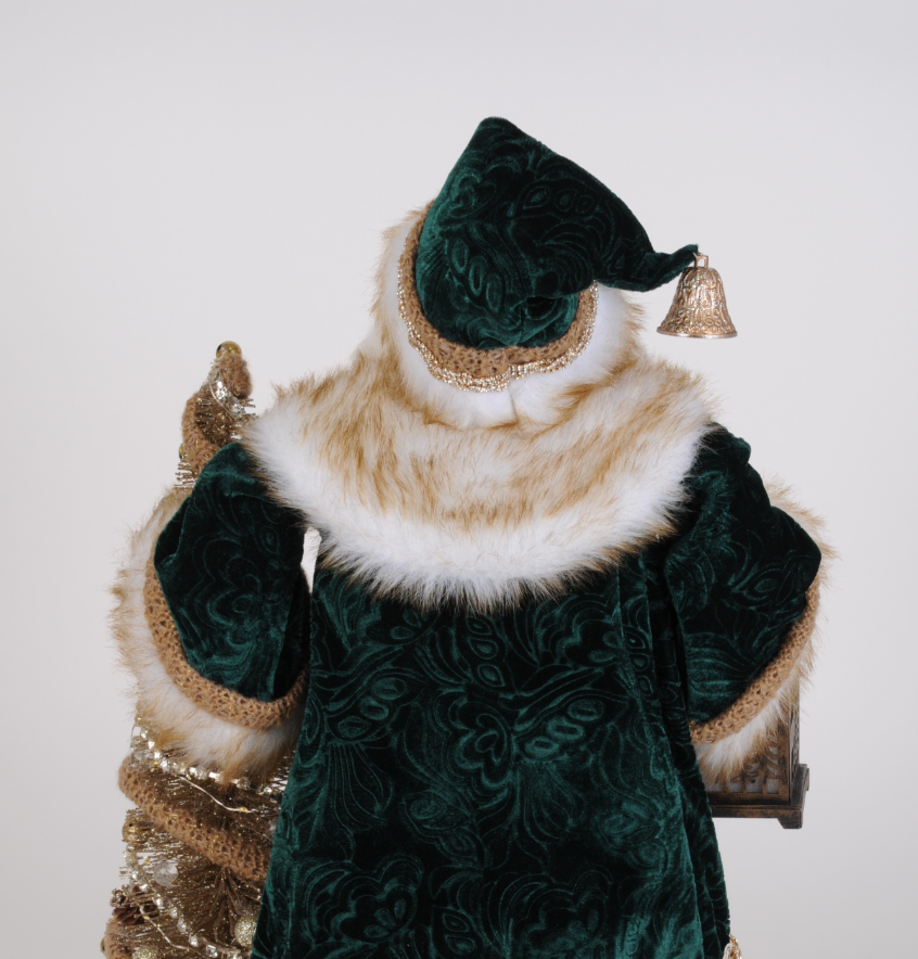 Christmas Carousel Collection - 19" Lighted Emerald Woods Santa