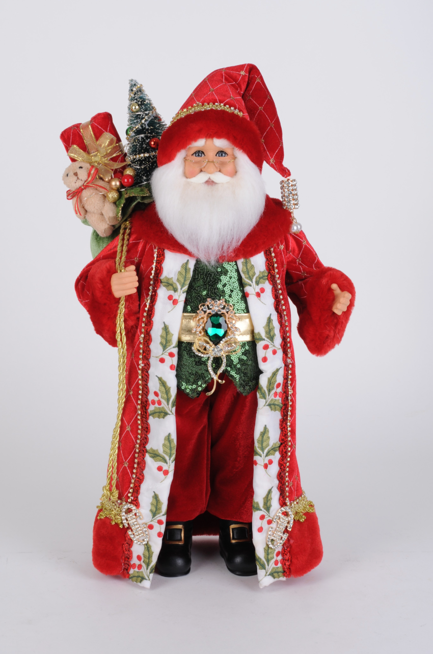 Christmas Carousel Collection - 19" Lighted Holly Jolly Santa