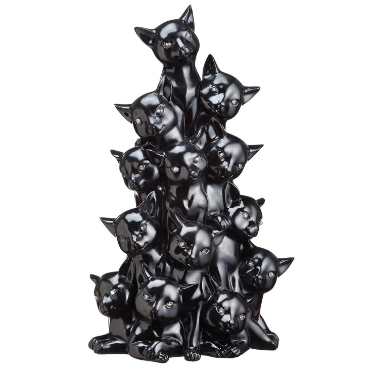 Halloween Carnival - 17" Battery Operated Cat Tree With Light Black