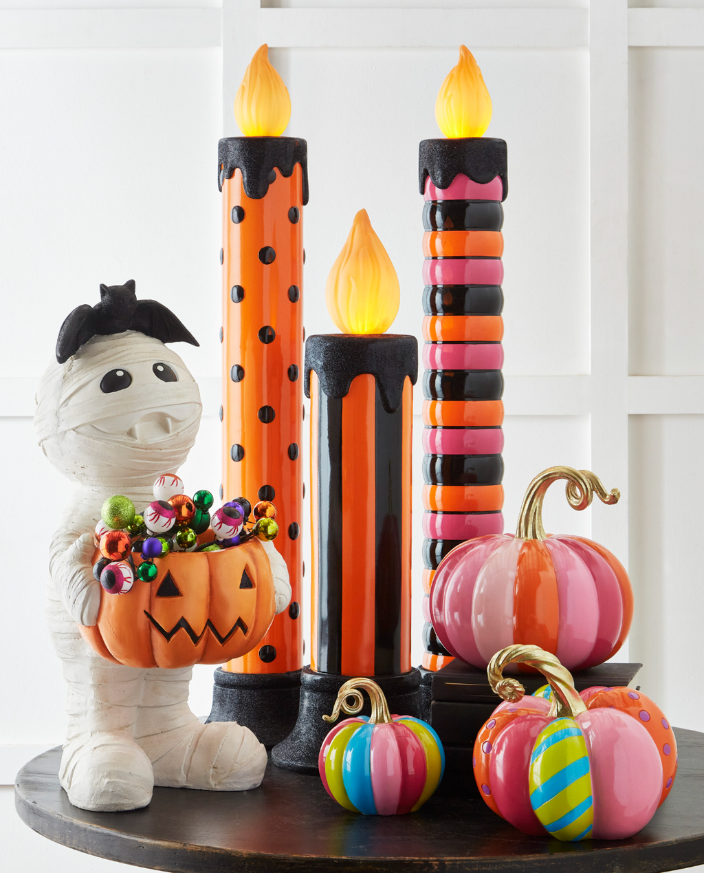 Halloween Carnival - 6" MULTICOLOR STRIPE PUMPKIN