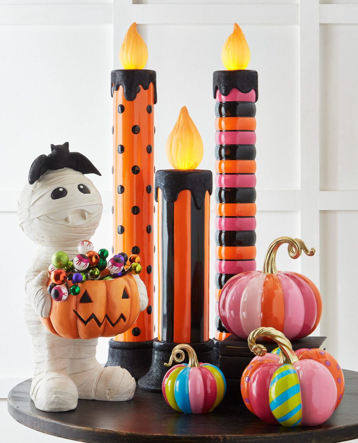 Halloween Carnival - 6" MULTICOLOR STRIPE PUMPKIN