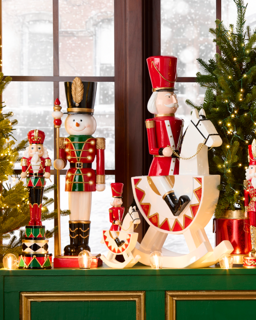 Christmas Carousel Collection - 9.5" Nutcracker on Rocking Horse