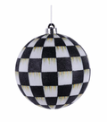 CHECK GLITTER ORNAMENT HOT PINK & WHITE