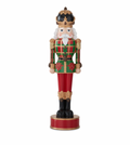 Christmas Carousel Collection - 28" Nutcracker w/Red & Green Plaid Coat Tabletop