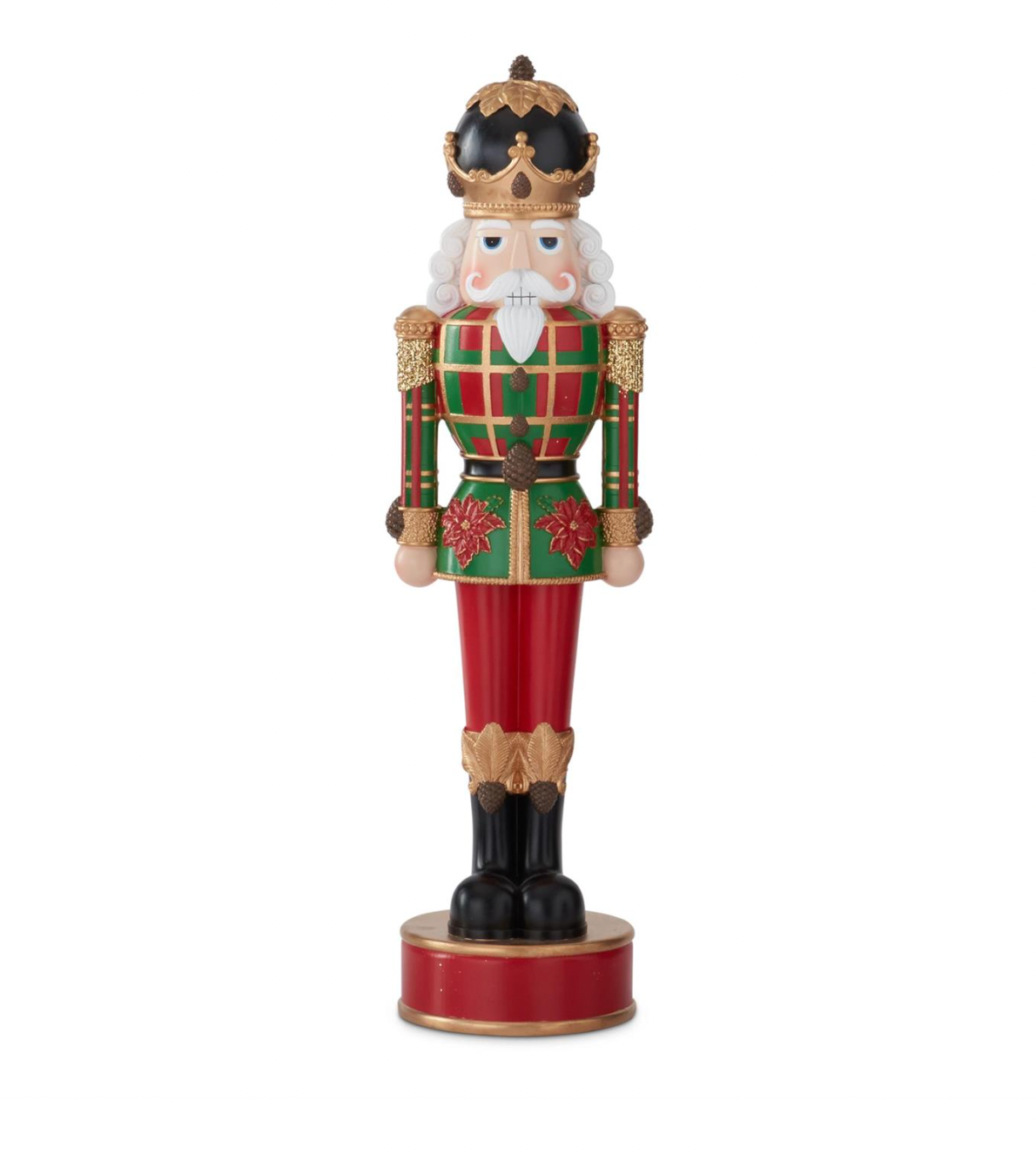 Christmas Carousel Collection - 28" Nutcracker w/Red & Green Plaid Coat Tabletop