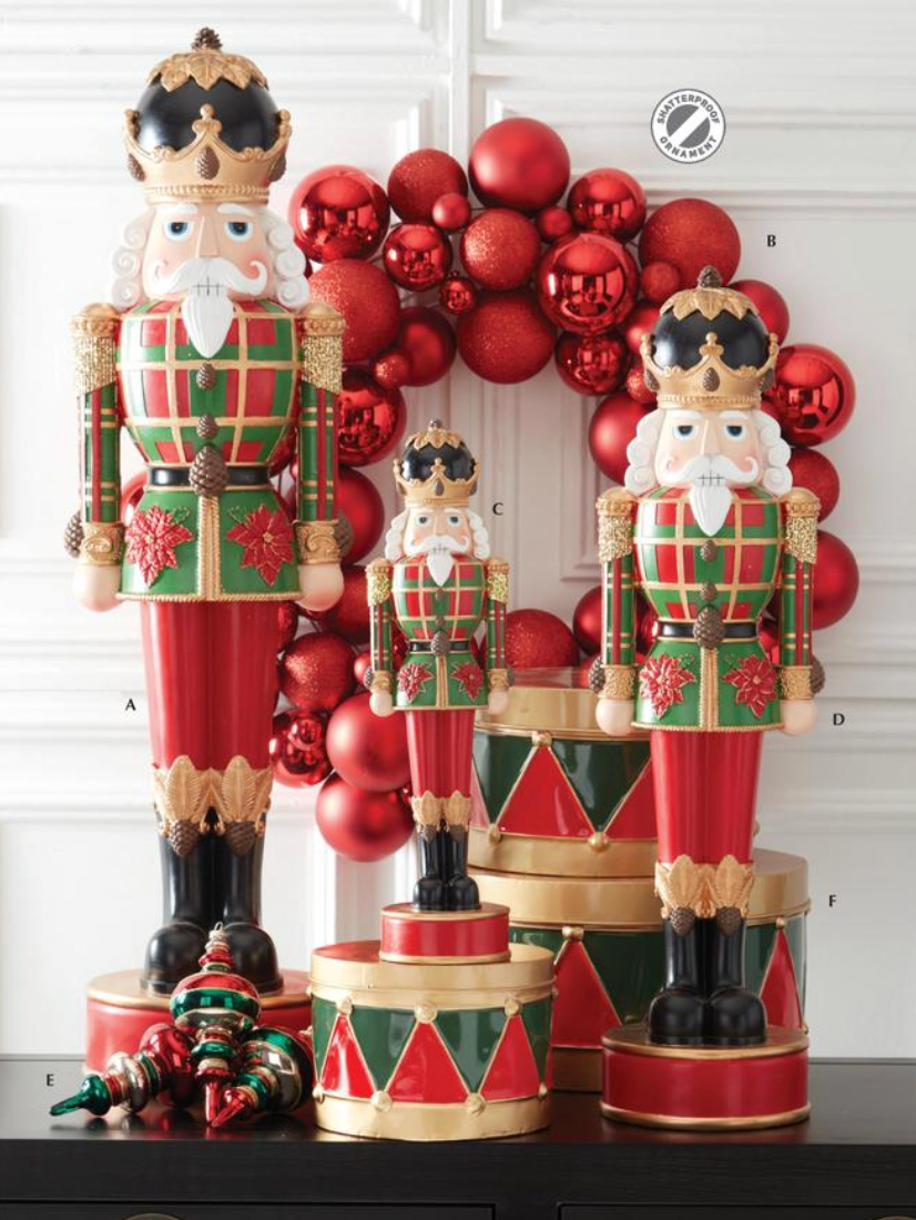 Christmas Carousel Collection - 28" Nutcracker w/Red & Green Plaid Coat Tabletop