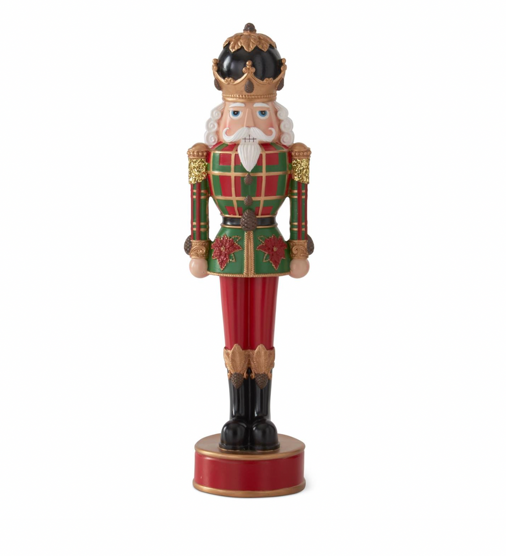 Christmas Carousel Collection - 17.75" Nutcracker w/Red & Green Plaid Coat Tabletop