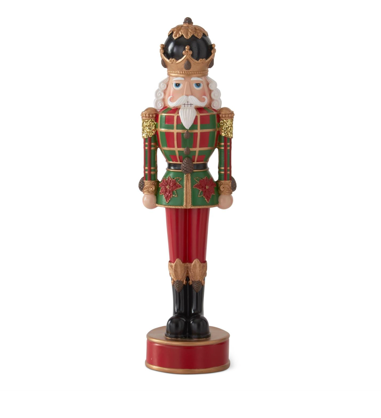Christmas Carousel Collection - 17.75" Nutcracker w/Red & Green Plaid Coat Tabletop