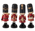 Christmas Carousel Collection - 7.5" Red & Black Nutcracker w/Musical Instruments - SET OF 4 PIECES