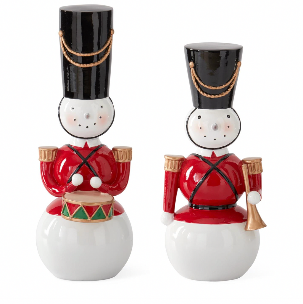 Christmas Carousel Collection - Set of 2 Snowman Nutcracker Soldiers