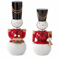 Christmas Carousel Collection - Set of 2 Snowman Nutcracker Soldiers