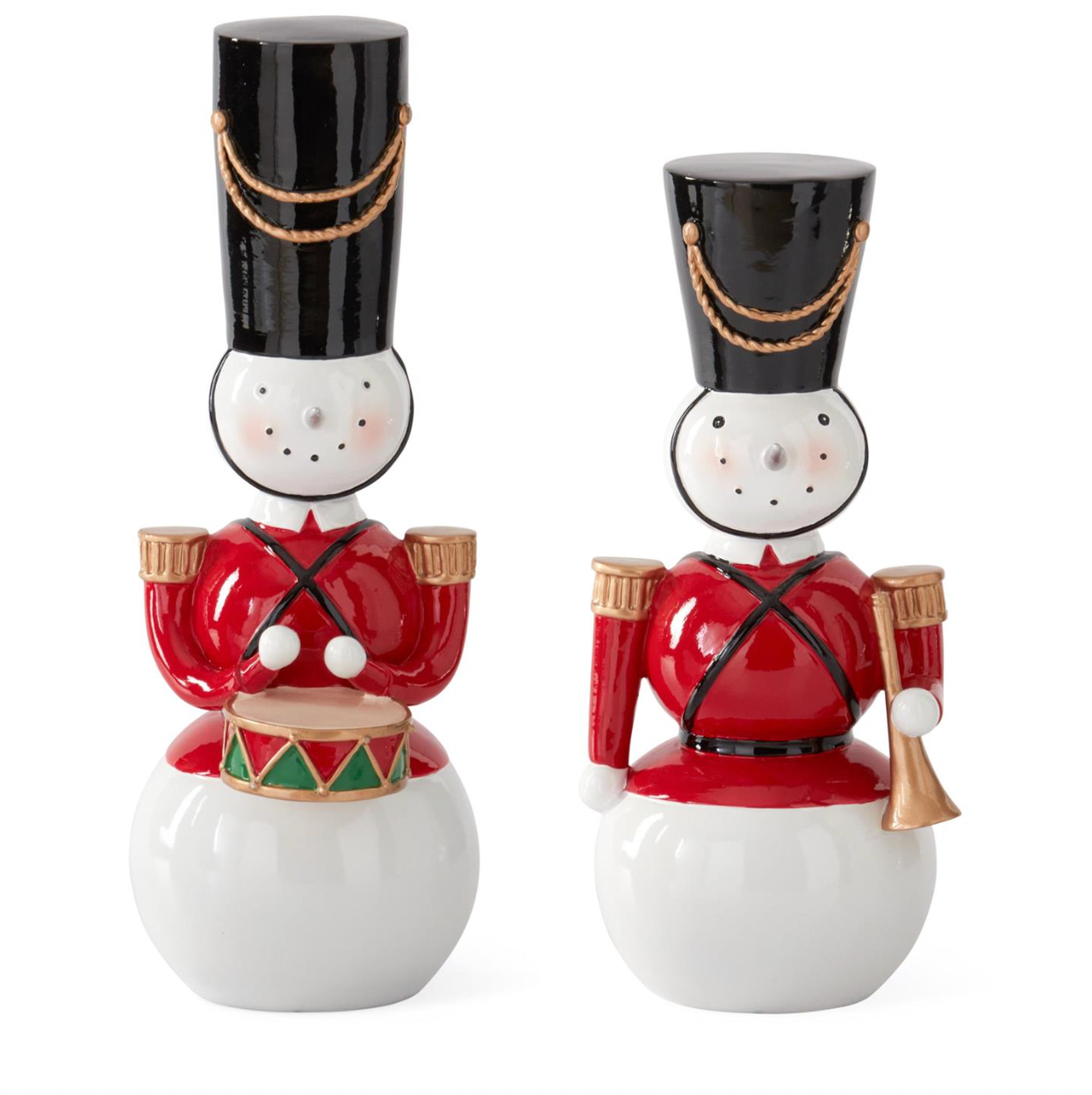 Christmas Carousel Collection - Set of 2 Snowman Nutcracker Soldiers