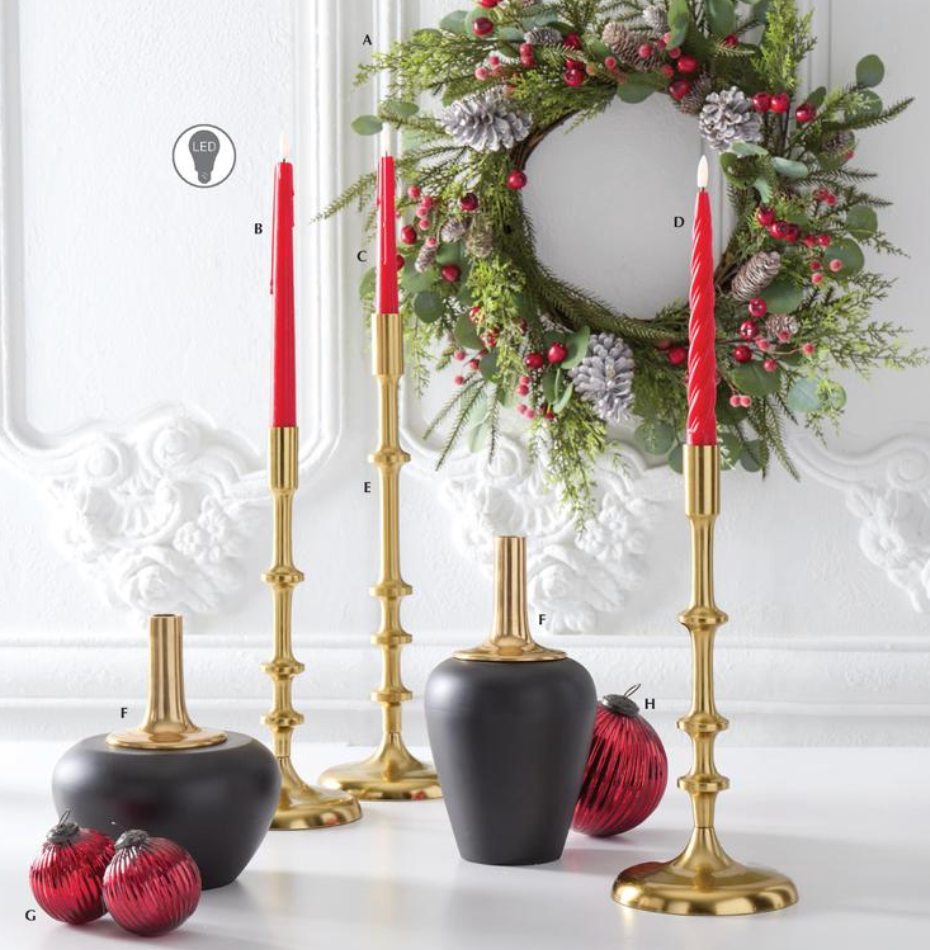 Christmas Carousel Collection - 11.5 Inch Cream LED Drip Taper Candles