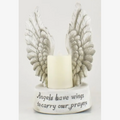 8" ANGEL WINGS CANDLE HOLDER WITH LED CANDLE
