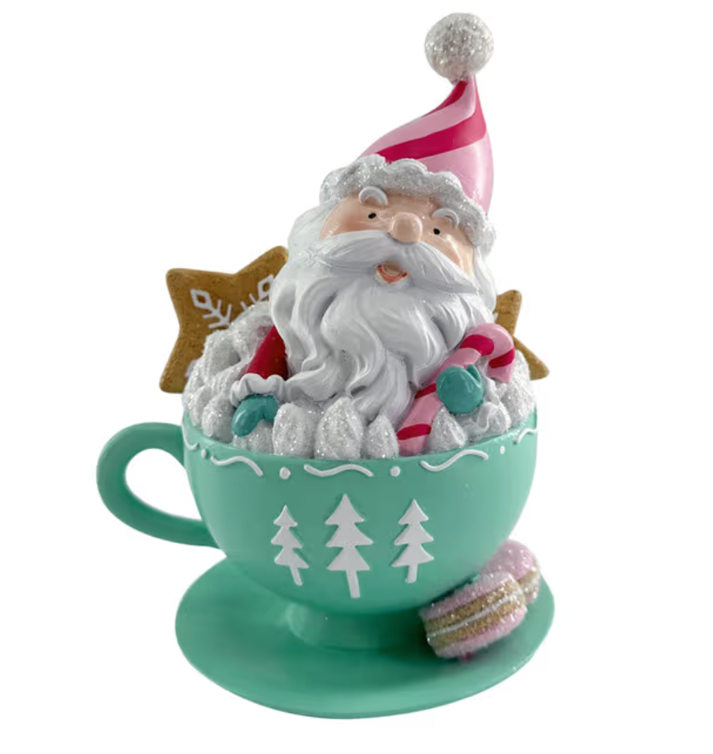Santa's Sweet Shoppe Collection -  6.5" Santa in Mint Mug