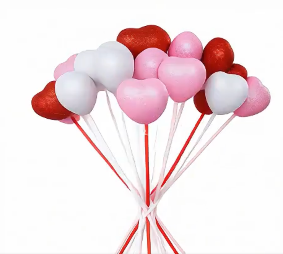 Cupid's Valentine - 8.2" Mixed Heart Picks - SET OF 14