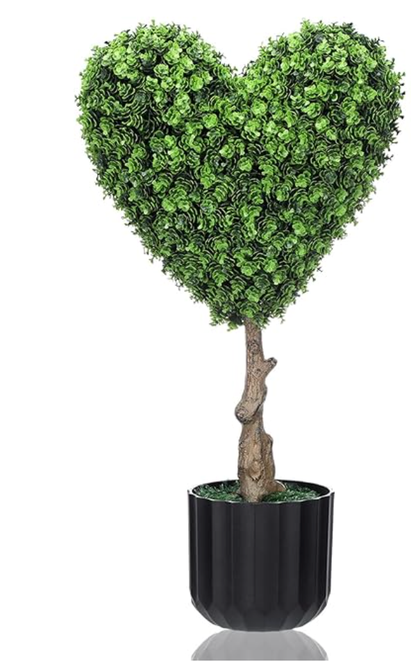 Cupid's Valentine - 24" Boxwood Heart Topiary UV Resistant