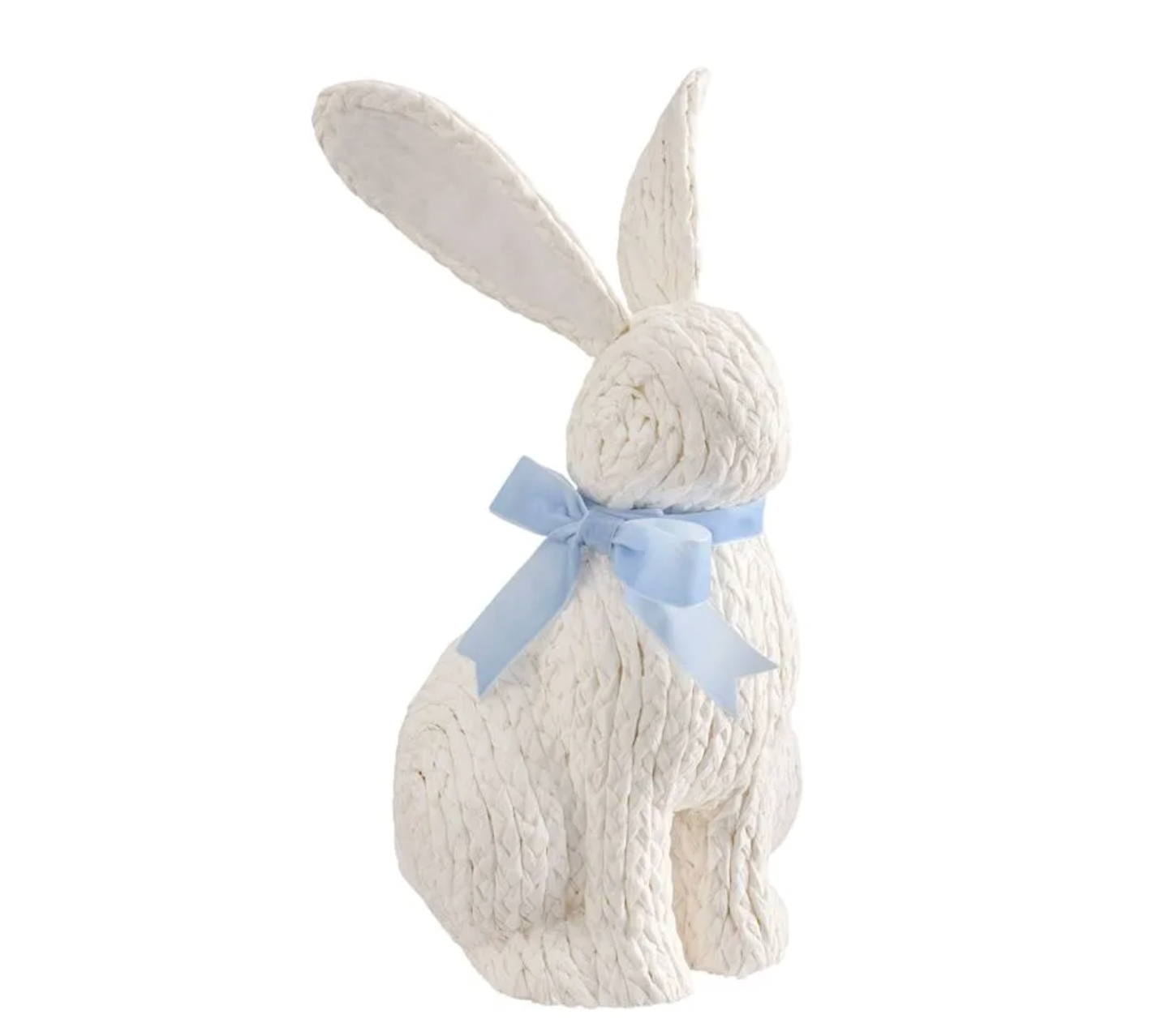 18" White & Blue Seagrass Bunny