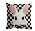 Royal Easter - 12" Luxe Checkered Beaded Bunny Pillow