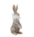 9" Feather Collar Taupe Gold Bunny