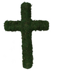 20"H MOSS CROSS 13.5"W