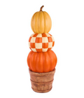 30.25" RESIN TRIPLE STACKED PUMPKIN IN BUSHEL BASKET