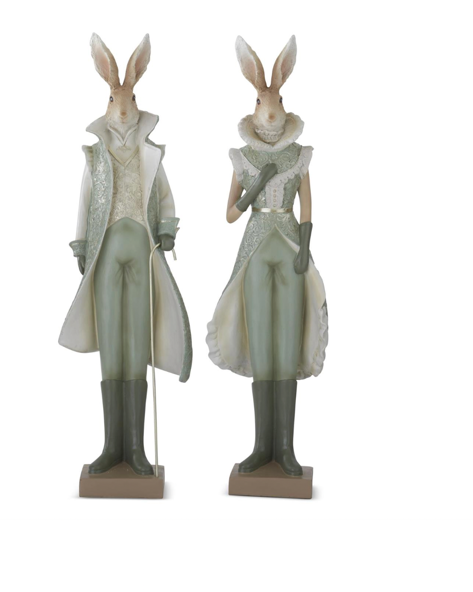 23" Sage Green & Cream Royal Bunnies - SET OF 2