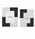 Set of 2 Black & White Vegan Leather Photo Frames