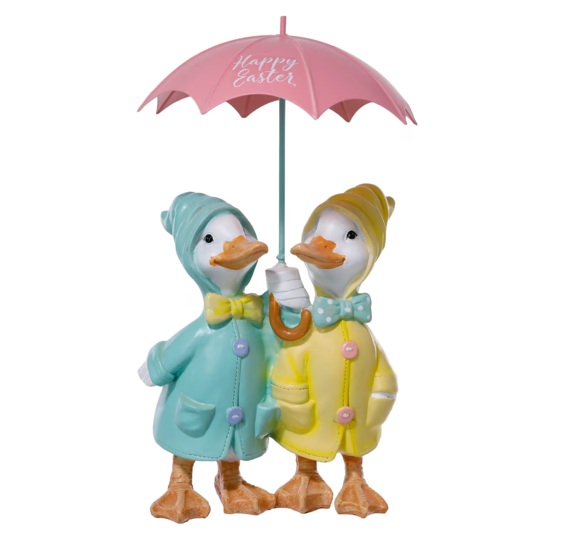 11" Resin Easter Ducks in Raincoats