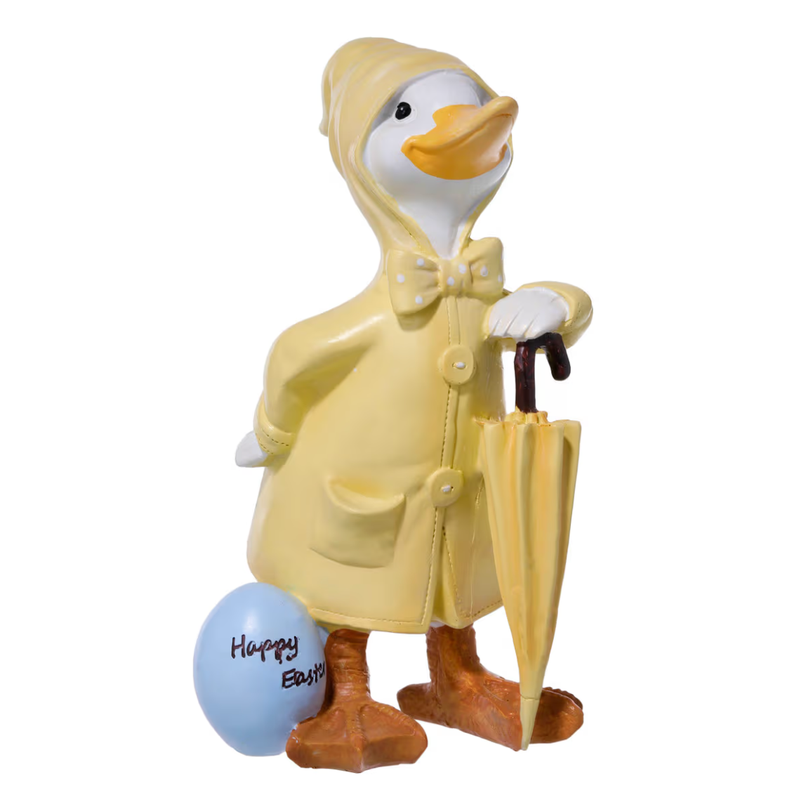 9" Resin Easter Duck in Raincoat