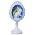 8.5" Resin Sugar Easter Egg on Pedestal with Bunny