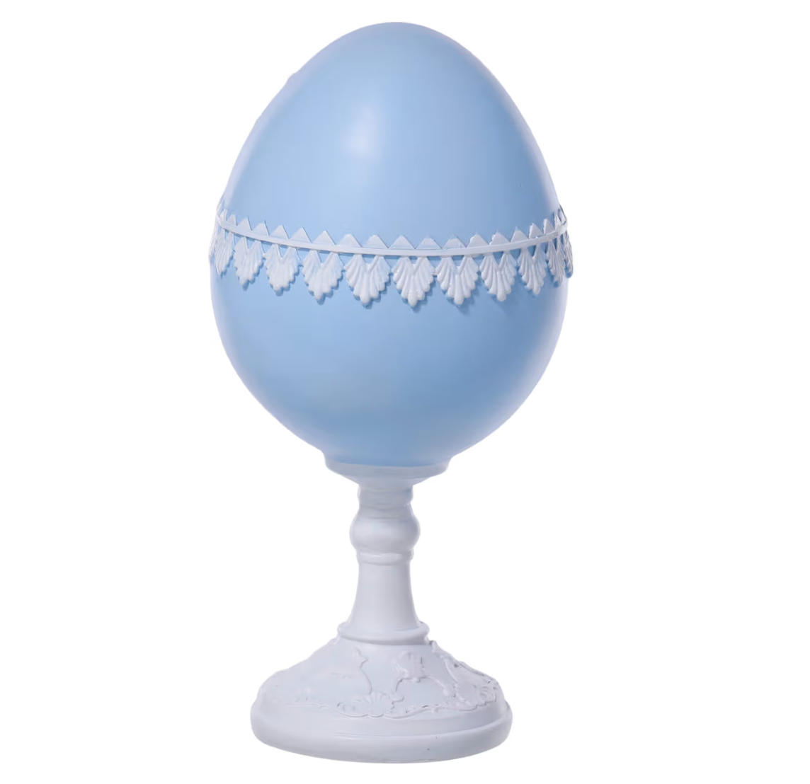 8.5" Resin Sugar Easter Egg on Pedestal with Bunny