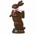 14" Resin Chocolate Easter Bunny with Basket Eggs