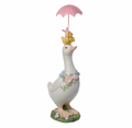 17" Resin Easter Duck with Chick and Umbrella