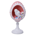 7" Resin Sugar Easter Egg on Pedestal with Chick
