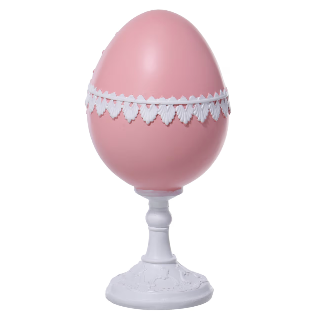 7" Resin Sugar Easter Egg on Pedestal with Chick