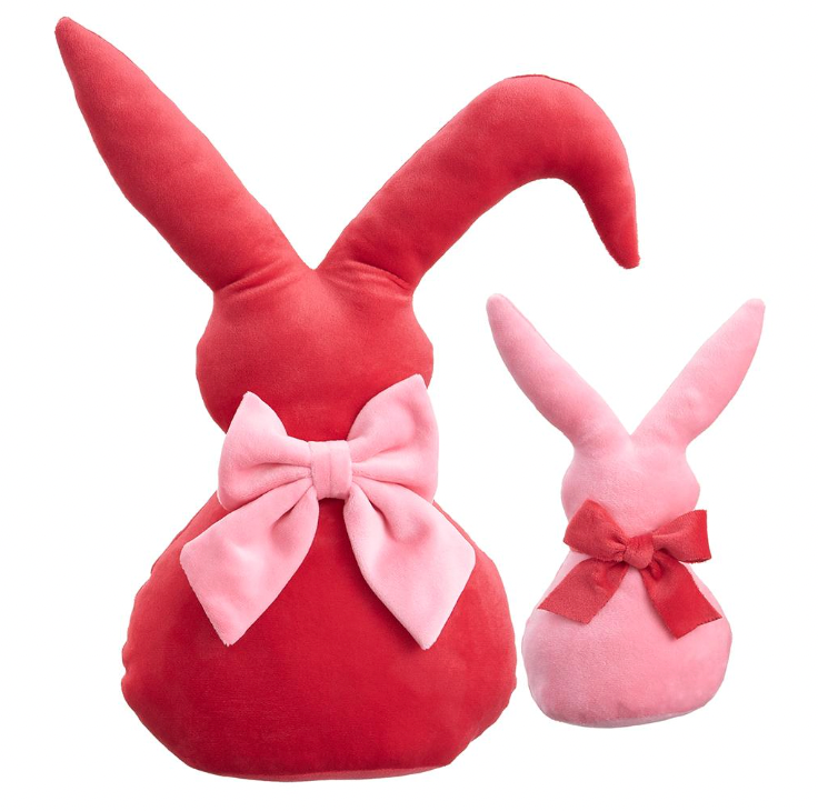 8" & 14.5" Pink Two Tone Bunny Pillow - SET OF 2