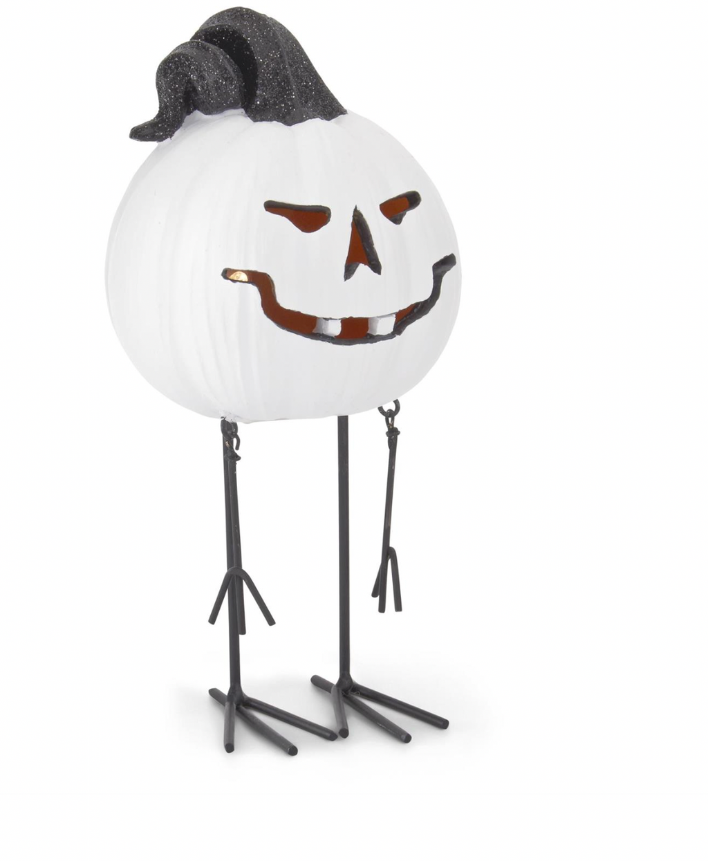 8.25" & 8"  Black / White LED Pumpkins - SET OF 2